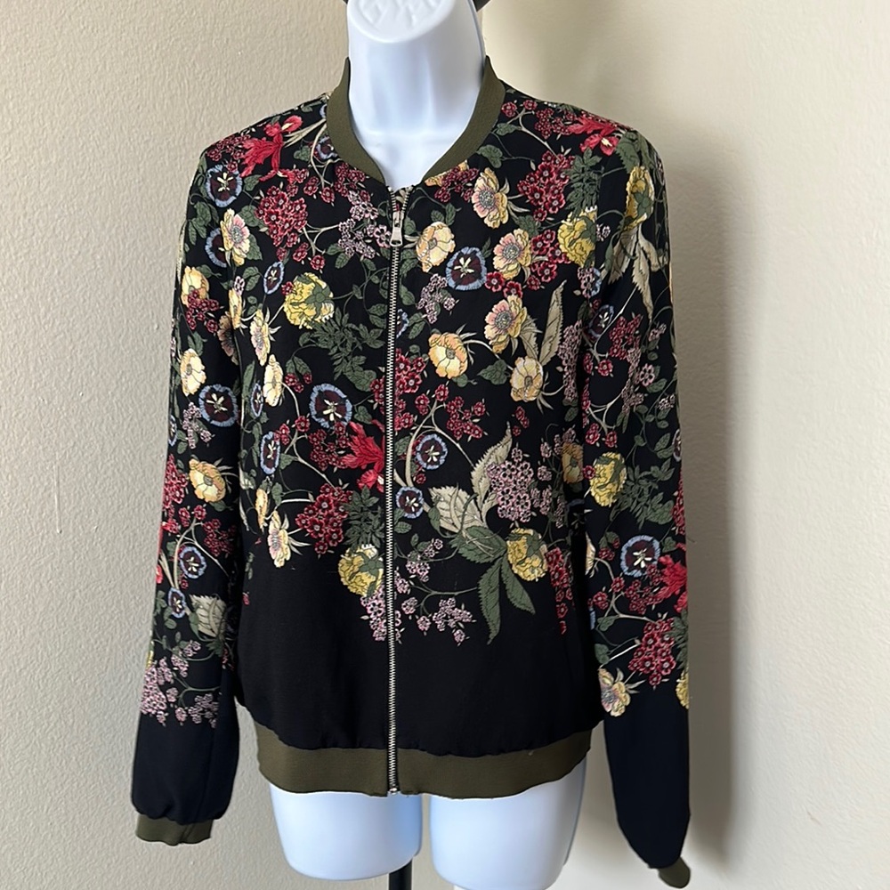 Trf_ Outwear Floral Bomber Jacket